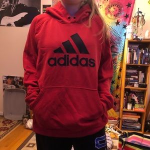 Red adidas hoodie